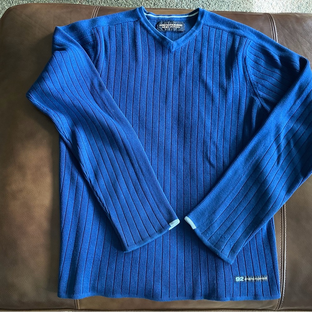 Abercrombie & Fitch Royal Blue V-Neck Sweater
